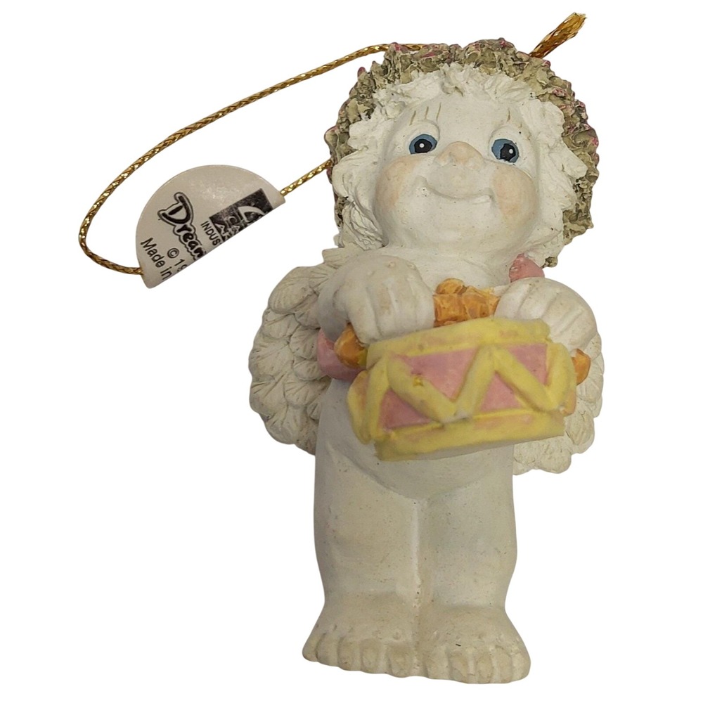 Vtg 1994 Dreamsicle Collectible Christmas Ornament "Cherub Playing Drum" w/box